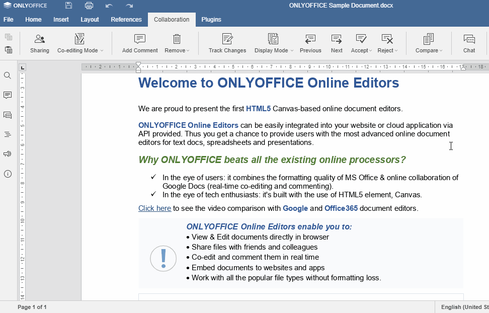 ONLYOFFICE chat