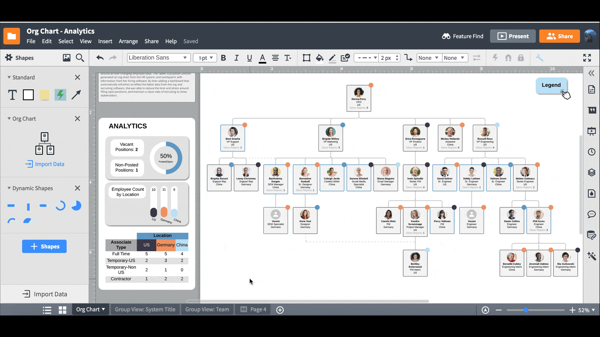 lucidchart import data org chart